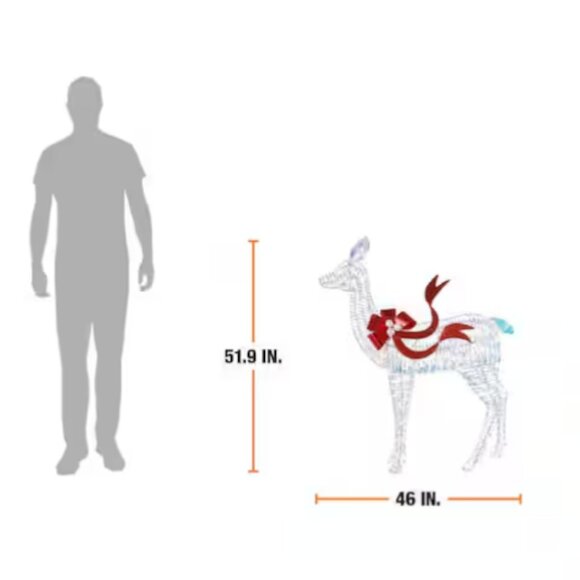 4ft Led Iridescent Reindeer Christmas Wire Doe Yard Decor Home Accents Holiday - Picture 5 of 6